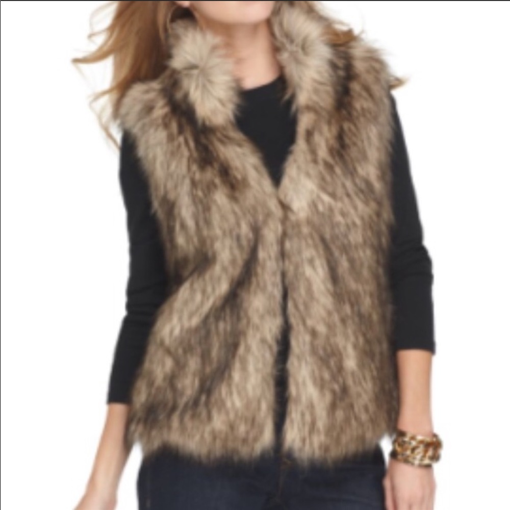 Micheal Kors Faux fur vest jacket size small/p